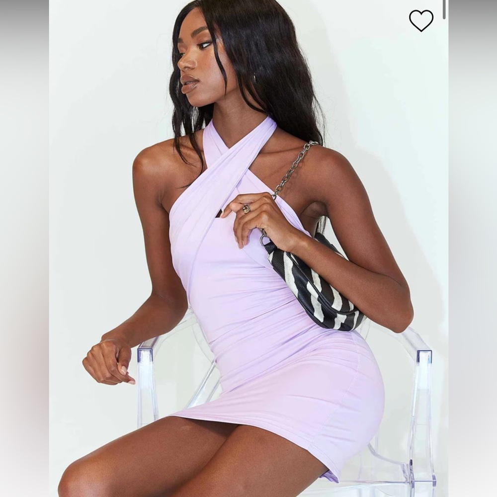 Leoni Scarf mini dress lilac Princess Polly